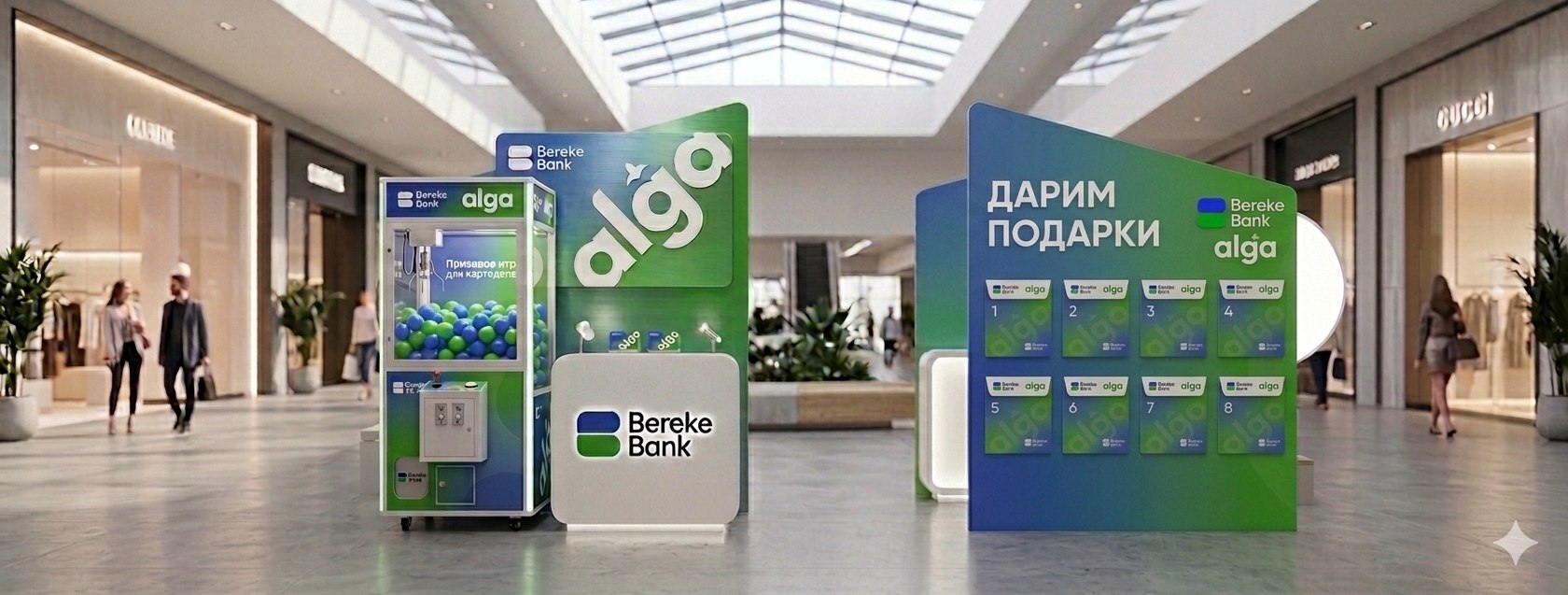 Промо стойка ALGA в ТРЦ Mega Alma-Ata